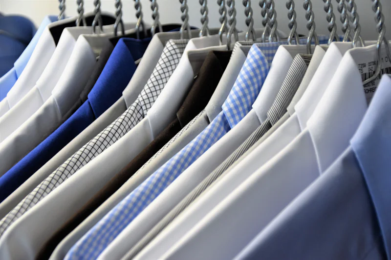 Shirts hanging on a rail