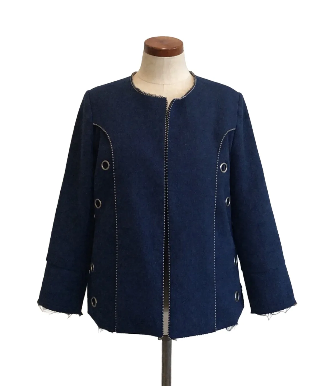 Denim eyelet jacket made at LA People