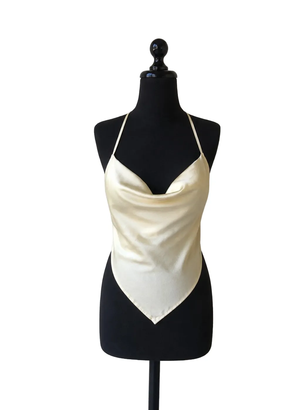 Satin cowl halter top made at LA People