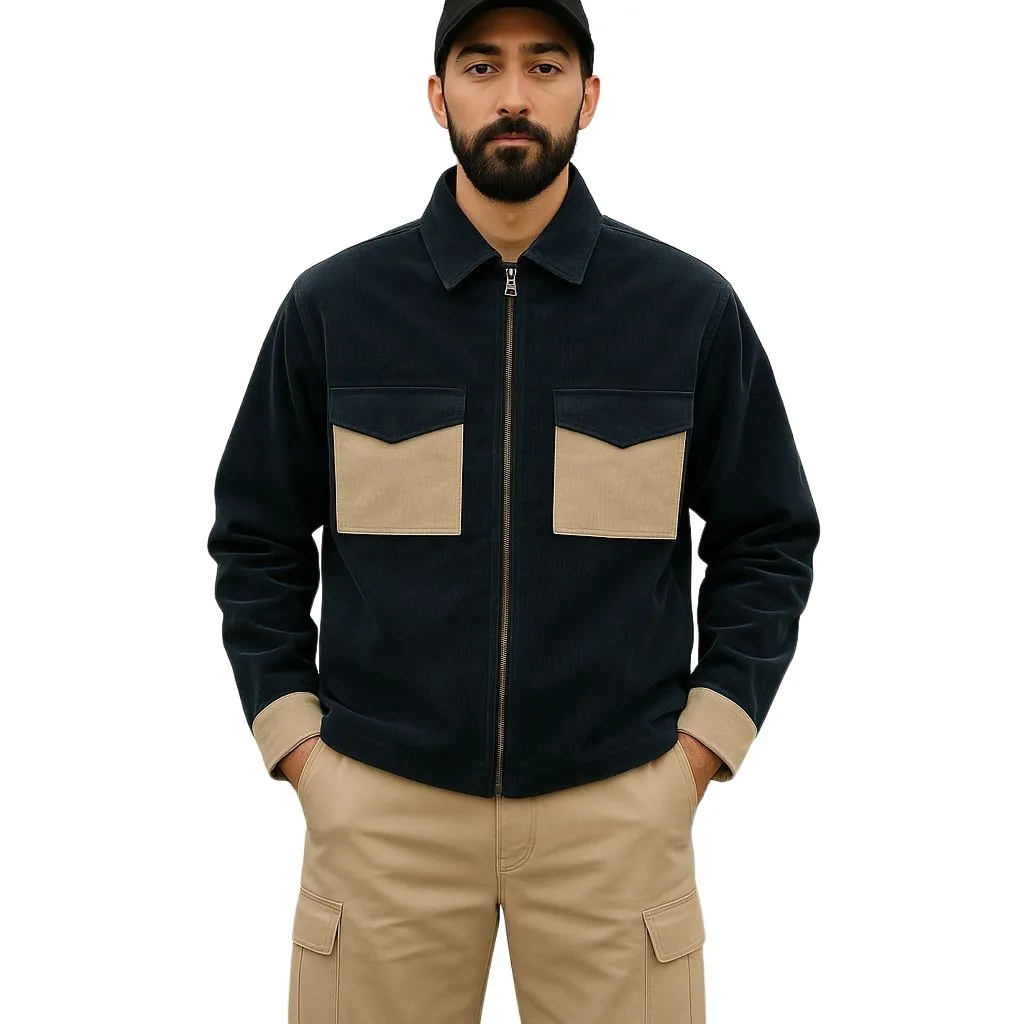 Contrast-pocket jacket made at LA People