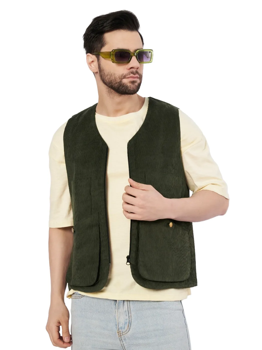 Corduroy gilet made at LA People
