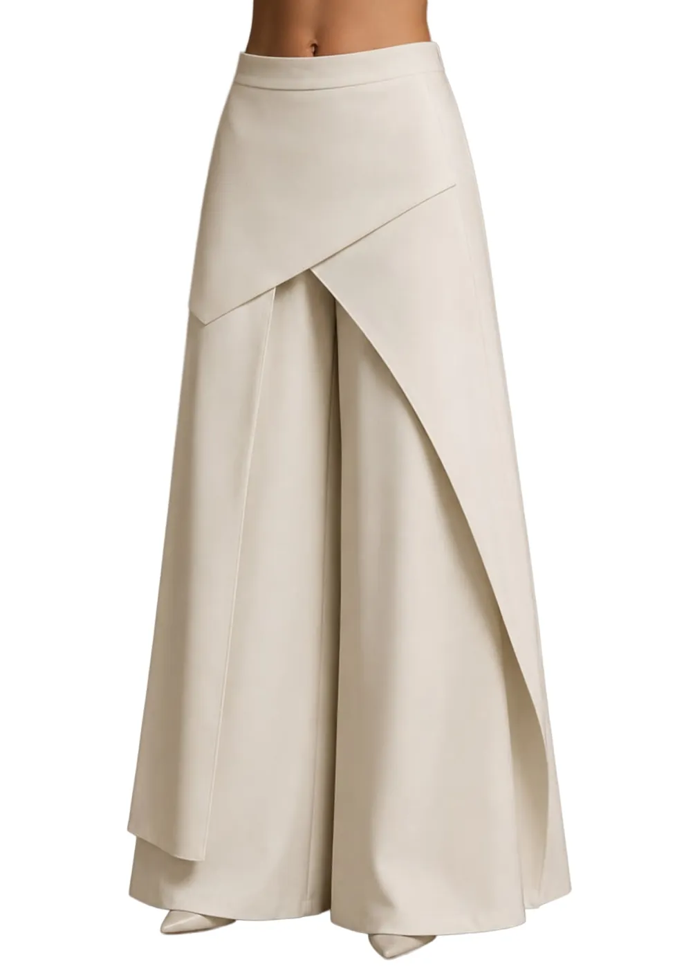 Wrap wide-leg trousers made at LA People