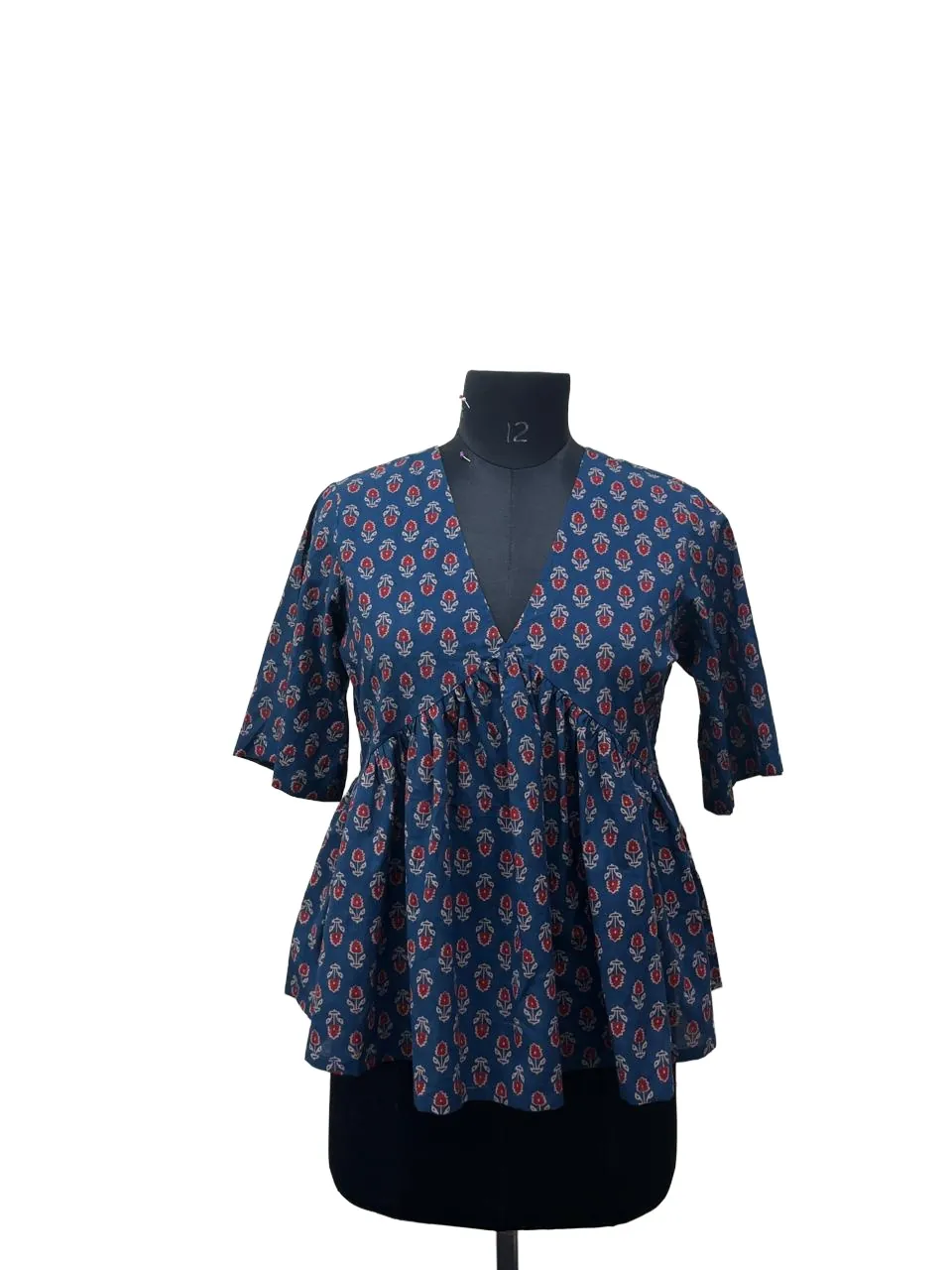 Block-print peplum top made at LA People