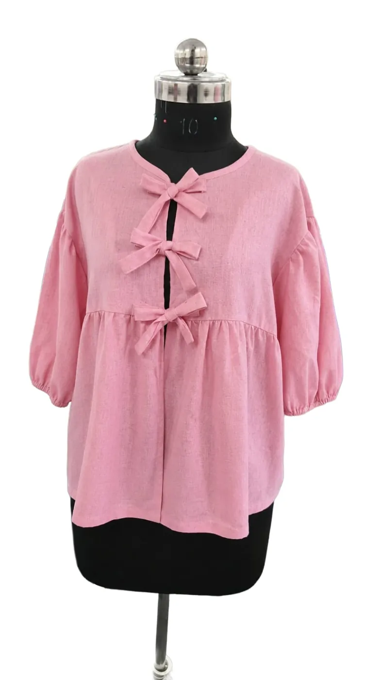 Bow-front peplum top made at LA People